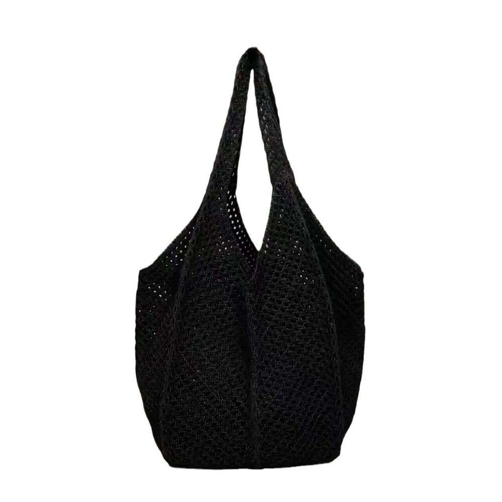 Handmade Beach Bag Leisure High Capacity Cotton New Hollow Grass Woven Lazy Style Shoulder Vacation Beach Bag, Women Bag Kq2