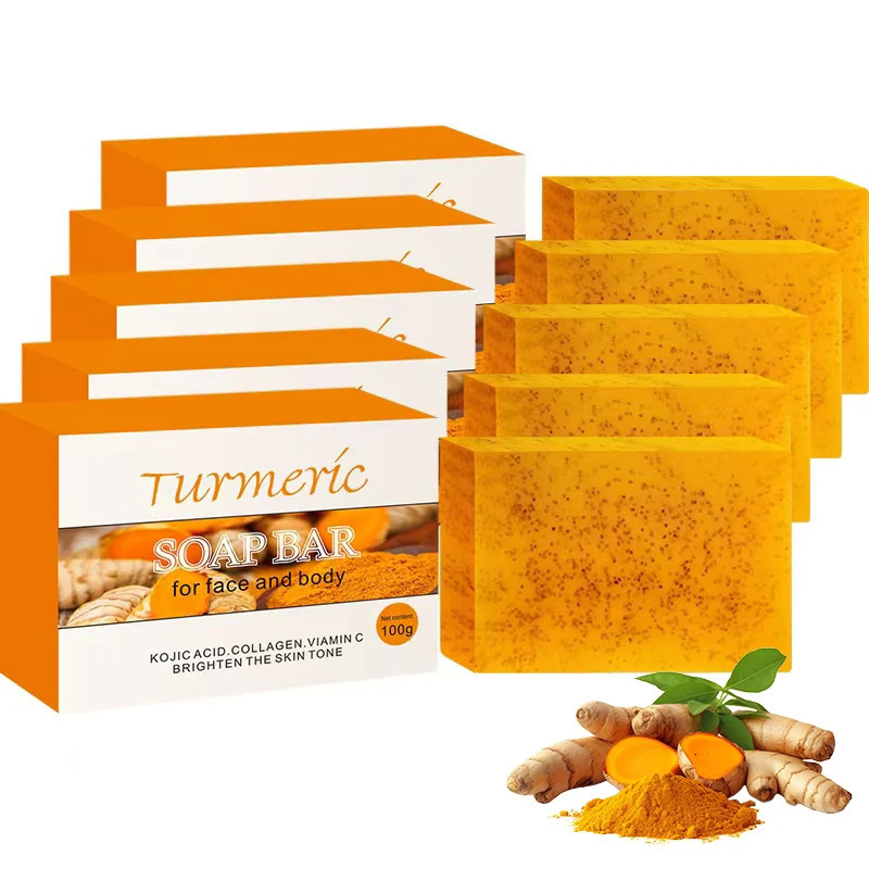 5Pcs Turmeric Soap Lemon s Handmade Soap Kojic soap Natural Skincare Bar for izing And Exfoliating Body And Face 251111