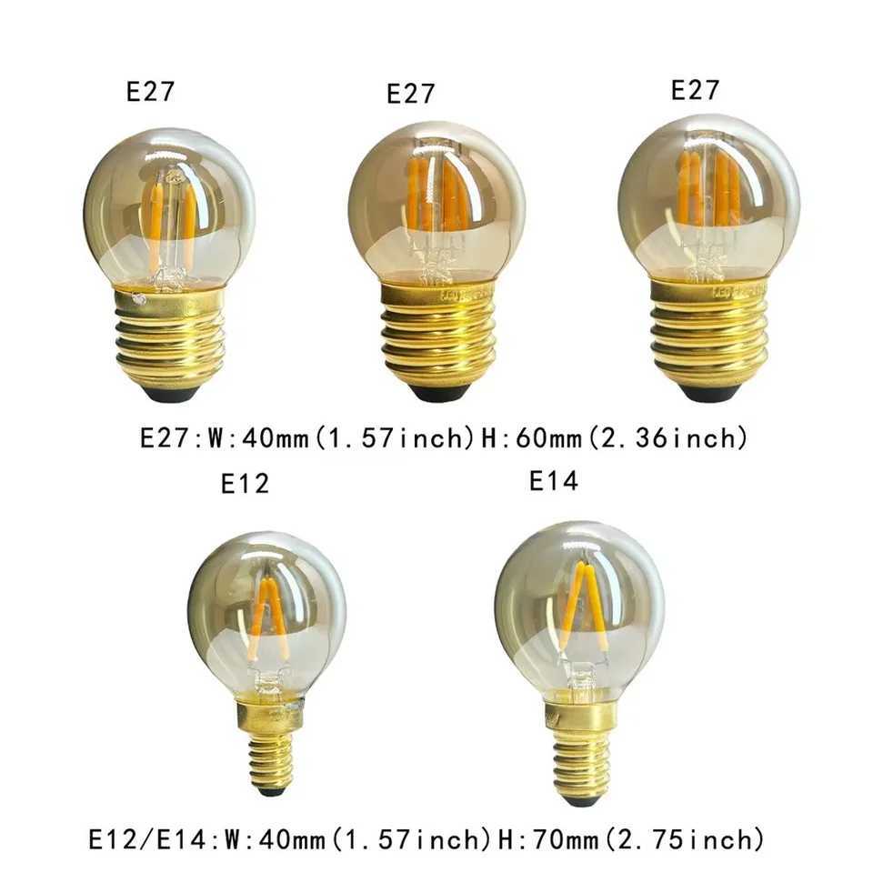 2Pcs E12 E14 E26 E27 Retro Edison LED Filament Bulb Lamp 110V 220V Light Bulb 2W 4W 6W Amber Glass Bulb Vintage Candle Light C251115