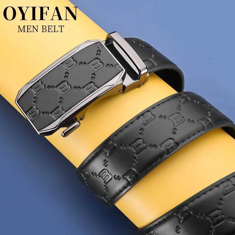 fashion belt Genuine Leather For Fashion Automatic Buckle Belt Men High Quality Casual Business Black Brown Printed Belt