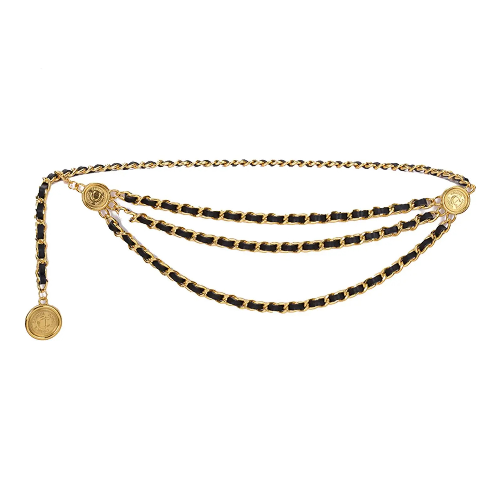 Waist Chain Belt Multilayer Delicate Retro Flexible Buttons for Bridal Women 250414