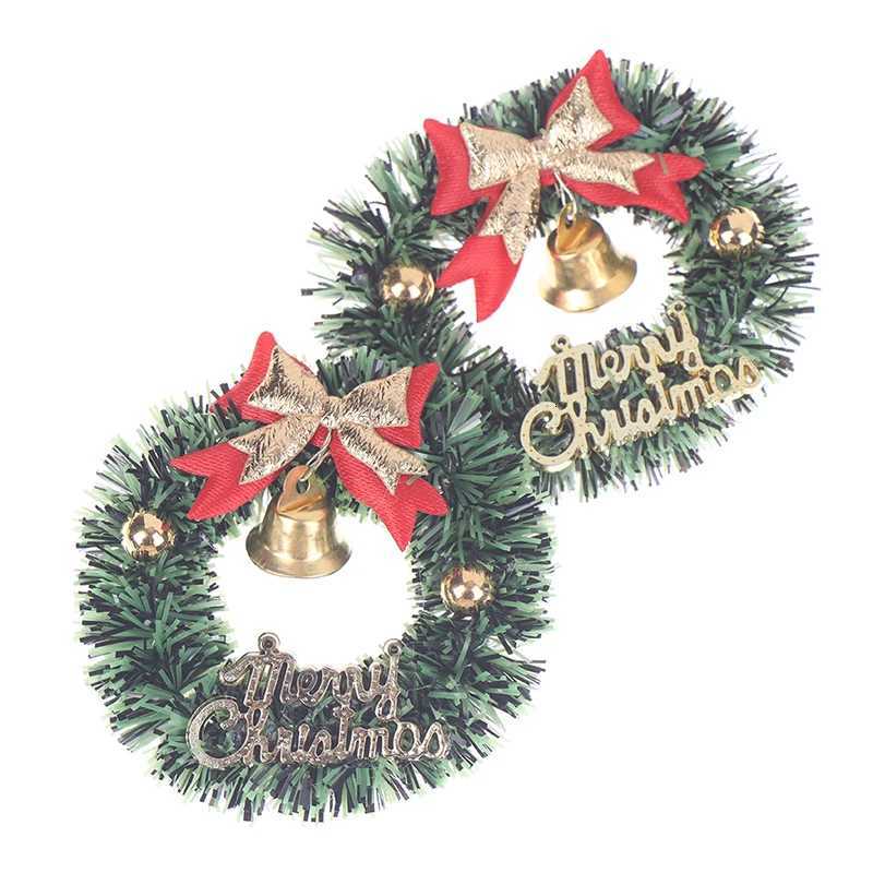 6 Dollhouse Miniature Christmas Garland Wreath Model - Decorative Toy for Dollhouses Ideal for Holiday DecorationsM251115