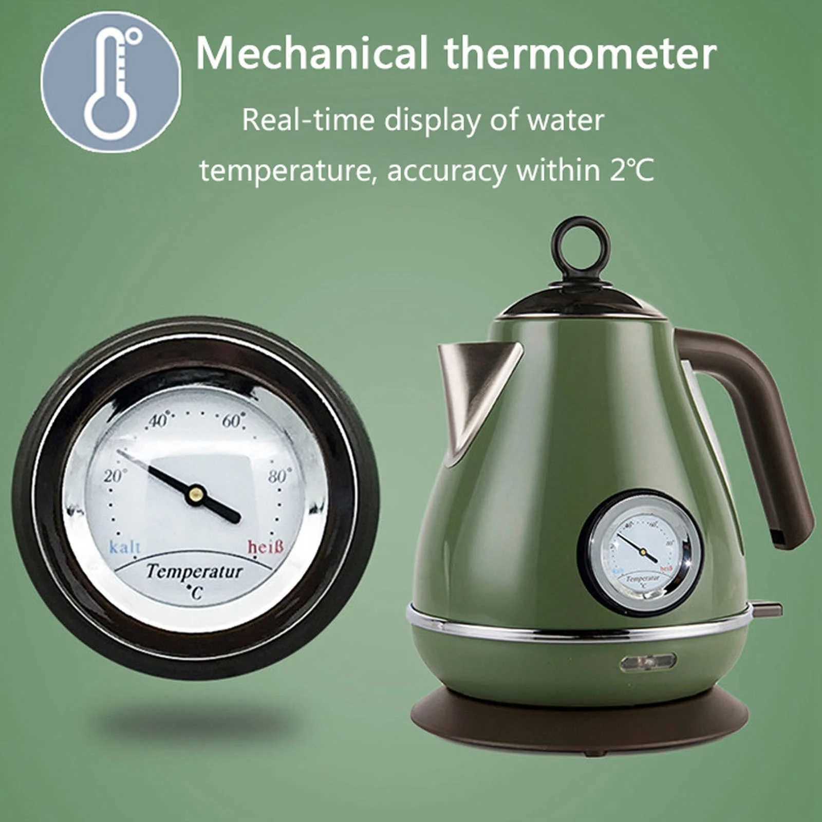 Electric Hot Water Kettle Electric Water Kettle Temperature Display Retro Paint Electric Kettle with 360 Degree Rotating Base Y251114