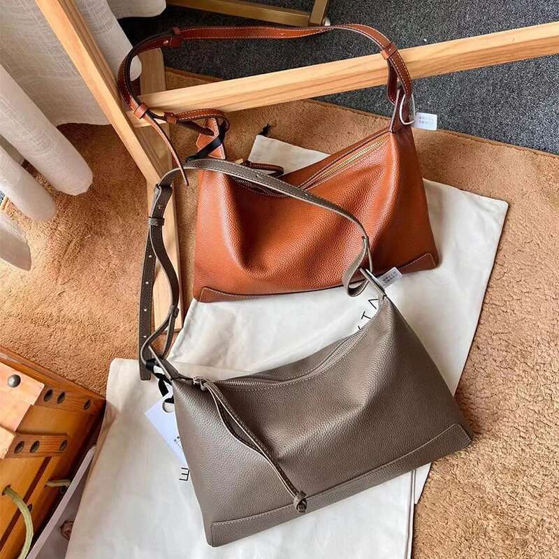 Formeki Real Leather Shoulder For Women Large Capacity Ins Fashion Retro Tote All Match Ladies Female Bag