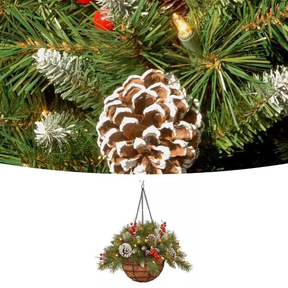 Artificial Hanging Basket Christmas Flower Basket Colorful Flower Arrangement Hassle-Free Maintenance 302515cmM251115