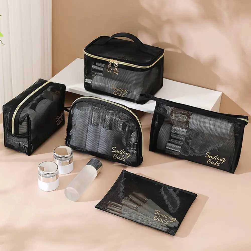 Beautiful transparent toilet bag with double zippers and multifunctional storage bag for womens Fi makeup bagXJ250415