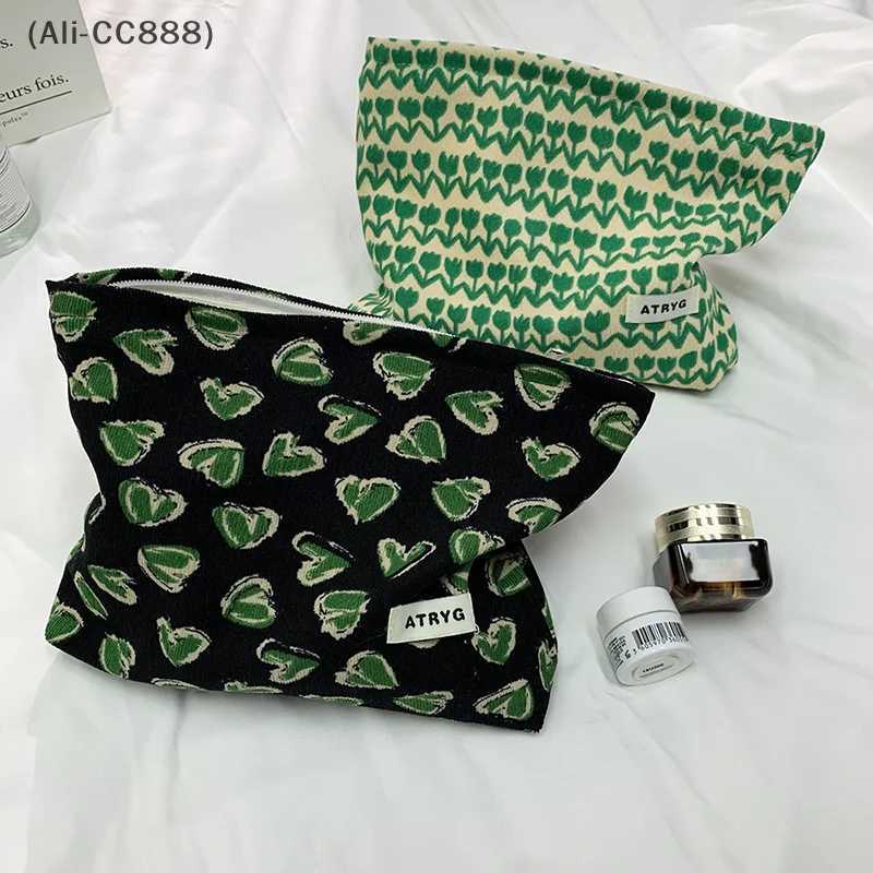 Corduroy Cosmetic W Bag Womens Fi Travel Flower Printed Makeup Bag lipstick Party Organizer Bag Portable Storage BagXJ250415