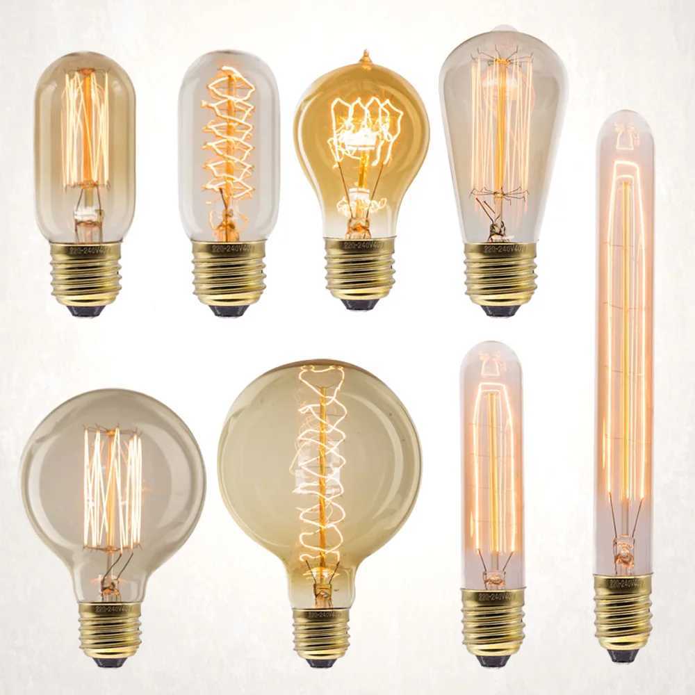 Edison bulb E27 220V 40W ST64 G80 G95 G125 Glass bulb retro Edison bulb incandescent bulb filament antique bulb C251115