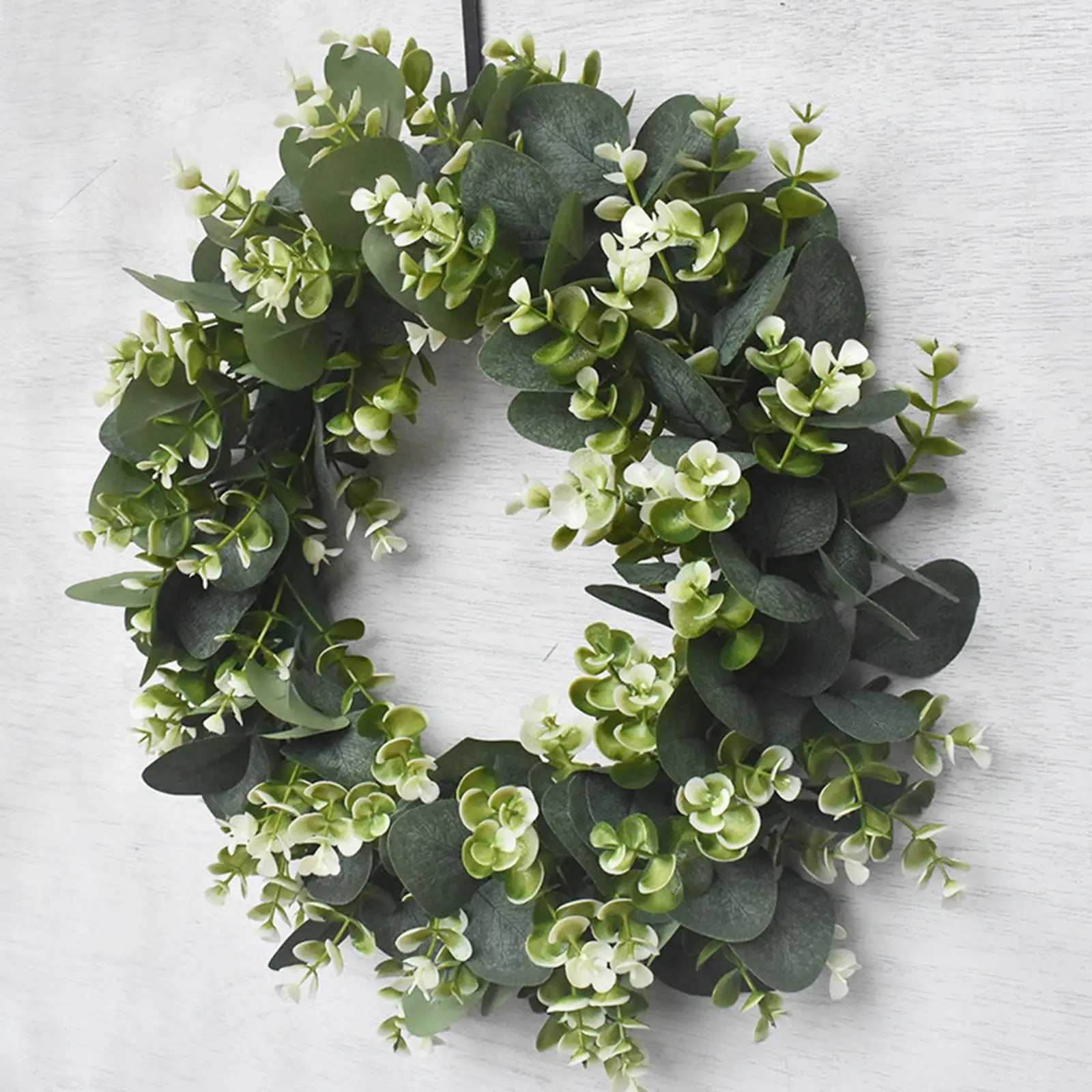 1575-inch Large Eucalyptus Leaves Wreath Window Wall Front Door Porch Spring Green Garland Hanging Ornaments Housewarming GiftM251115