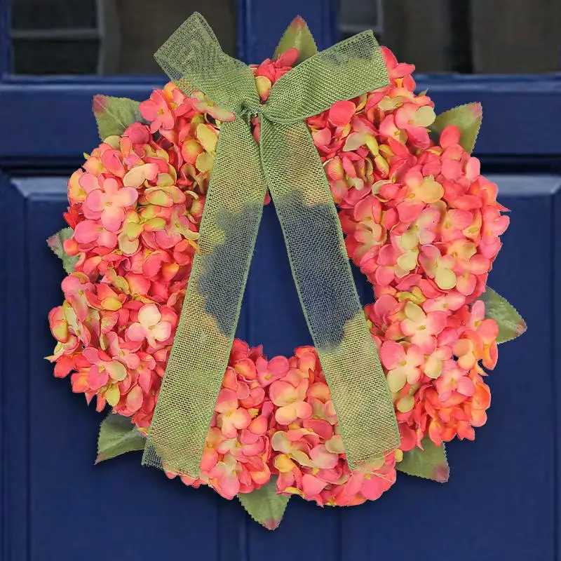 1Pc Elegant Autumn Hanging Wreath With Hydrangea Flowers - Classic Style Wall-MountedIdeal For Thanksgiving Home DecorM251115
