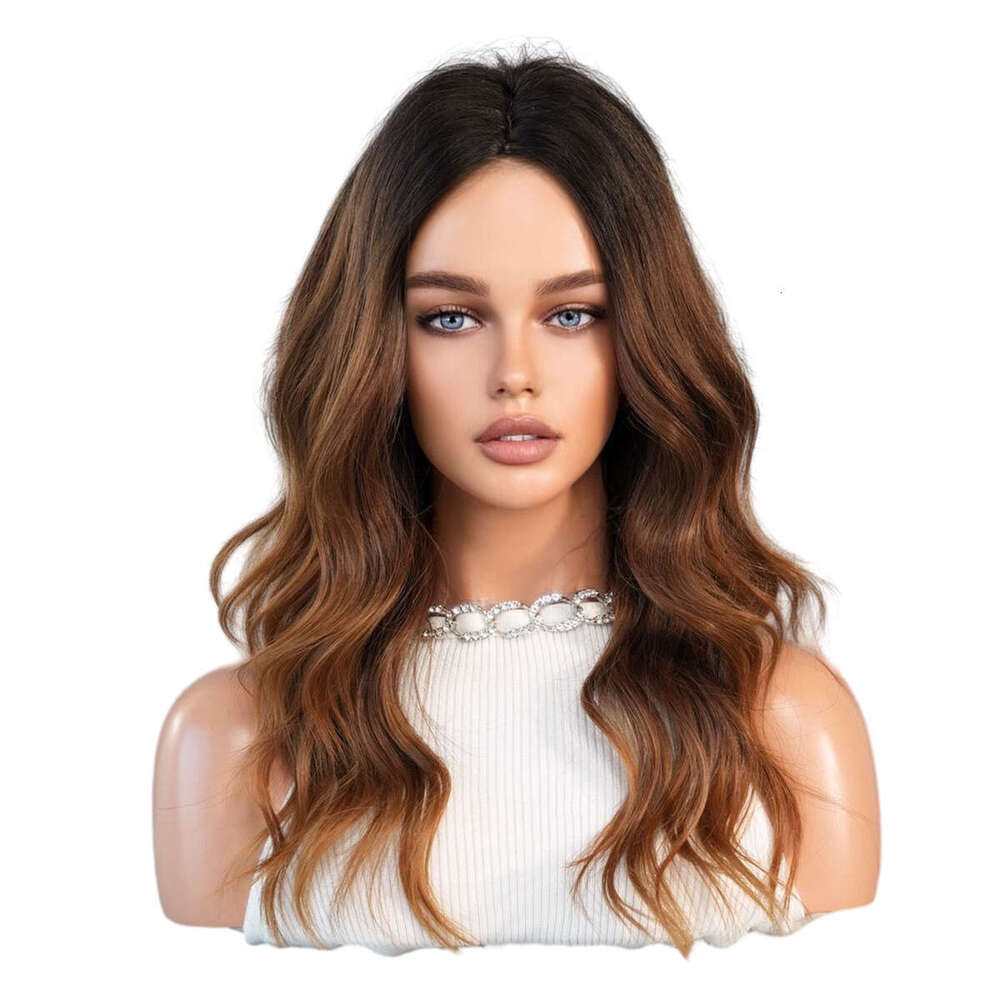 Fashion-Forward Brown Gradient Wave Wigs for Women Premium Synthetic Ombre Collection