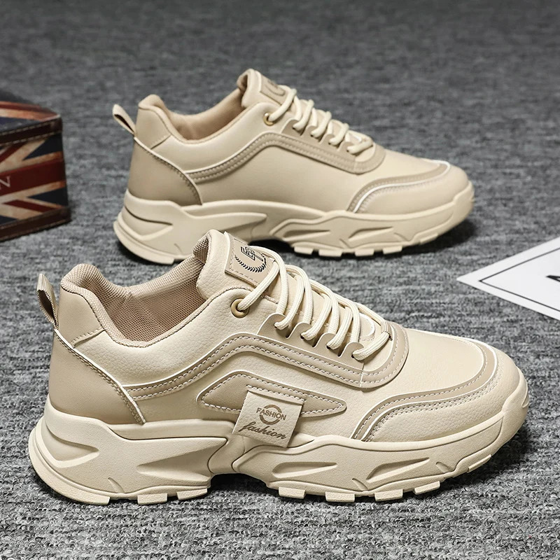 Fashionable Mens Casual Thick soled Sports Shoes Embossed Training Shoes Student Hiking Shoes Mens Vulcanized Shoes 250411