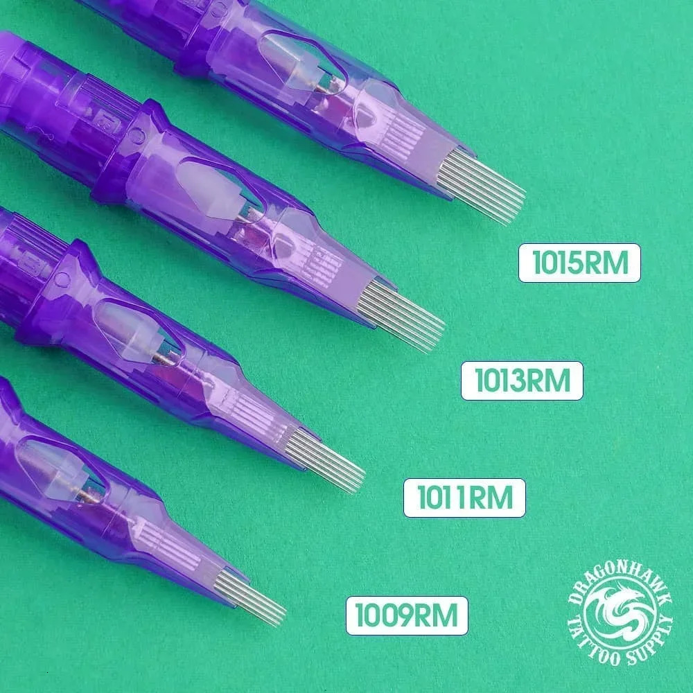 20 pcs Sterilized Dragonhawk Pro Cartridge Needles Round Magnum RM Permanent Makeup Needles Tattoo Cartridge Needles Accessories 250409