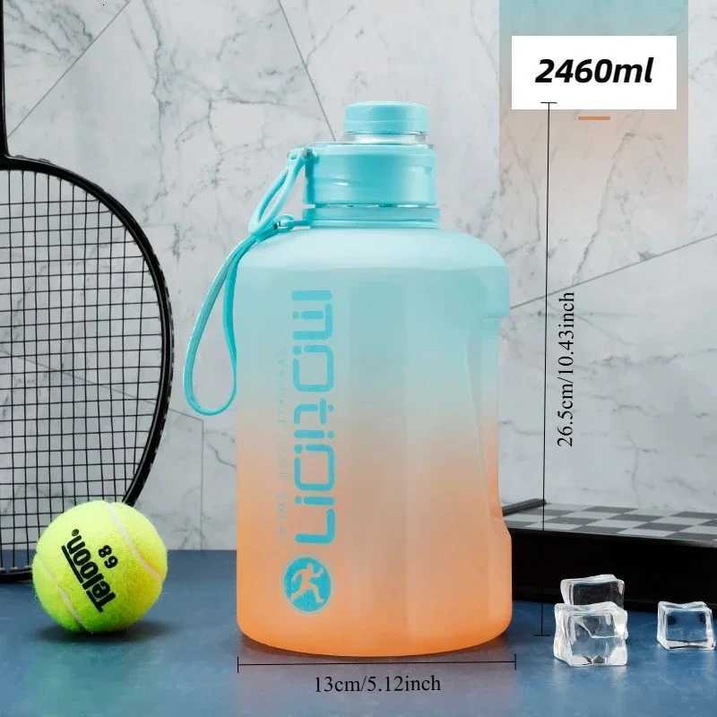 24L Sports Water Bottle With Straw Large Capacity Fitness With Scale Gradient Kettle Outdoor Plastic Portable Water BottleW251114