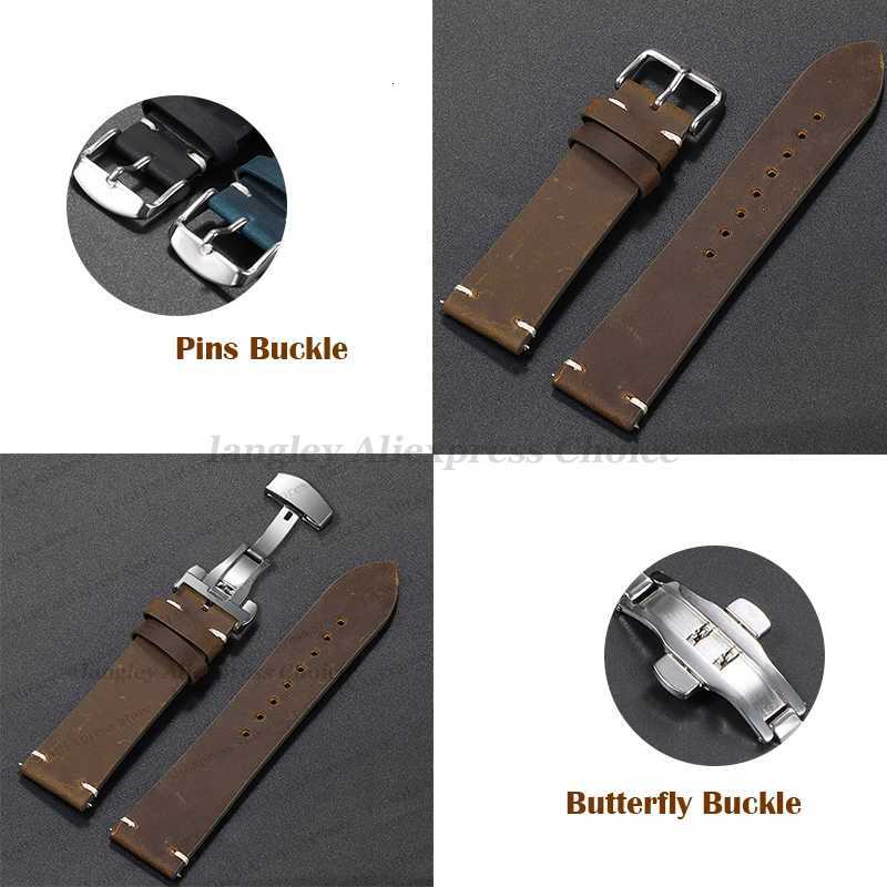 Calfskin Leather Bracelet for Omega for Seiko Watch Band 18mm 20mm 21mm 22mm 24mm Strap Dark Brown for Casio for Rolex Wristband W251114