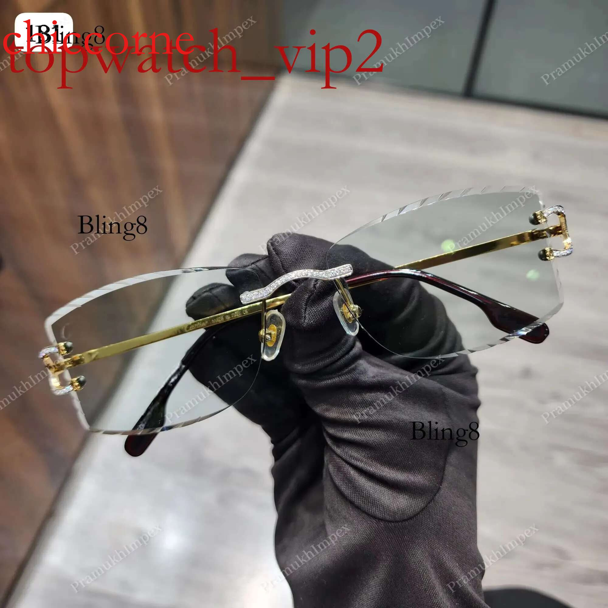 Hip Hop Branded Newly Trendy Customized Iced Out Mens Glasses Green Shades Moissanite Dia Sunglasses Mirror Jewelry