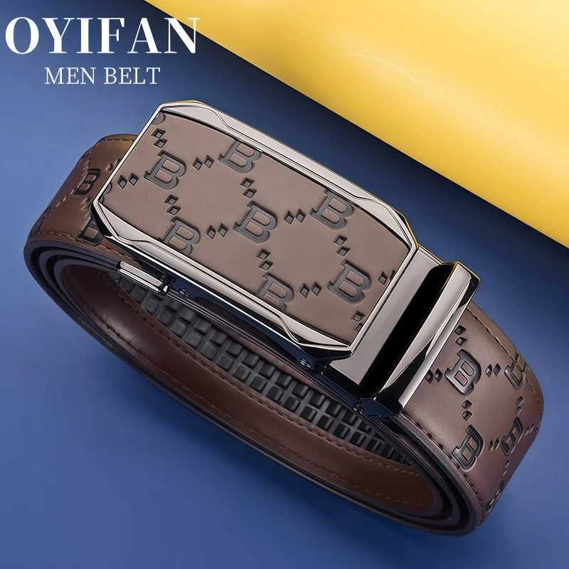 fashion belt Genuine Leather For Fashion Automatic Buckle Belt Men High Quality Casual Business Black Brown Printed Belt