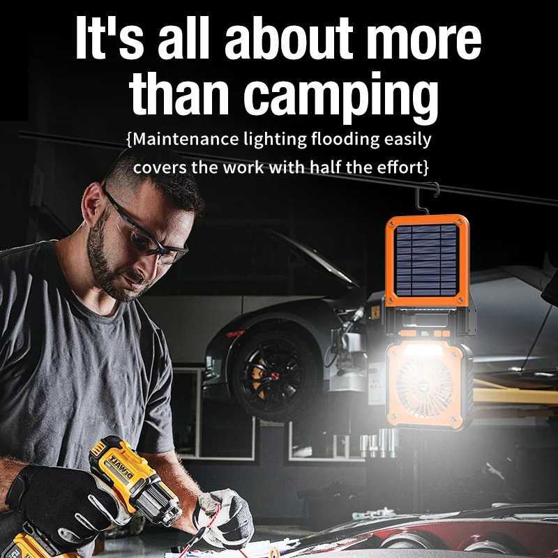 Outdoor camping fan portable USB tent lighting LED multifunctional camping solar electric fan M251115