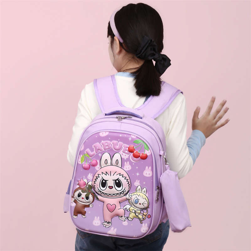 Labubu primary school for grades 1-4, cute and playful printed backpack