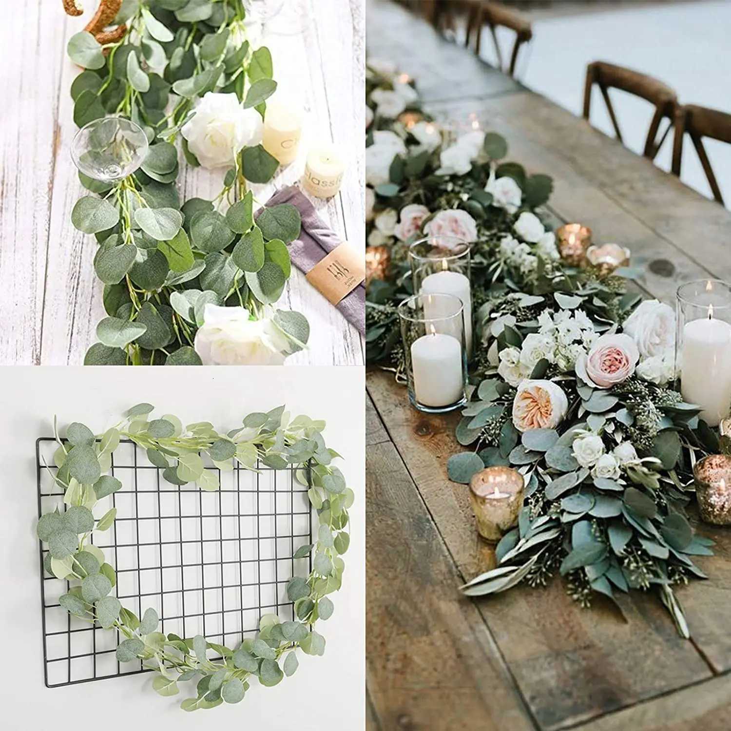 2M Artificial Eucalyptus Garland Greenery Leaves Vines Plants for Wedding Home Party Arch Garden Decoration European Home DecorM251115
