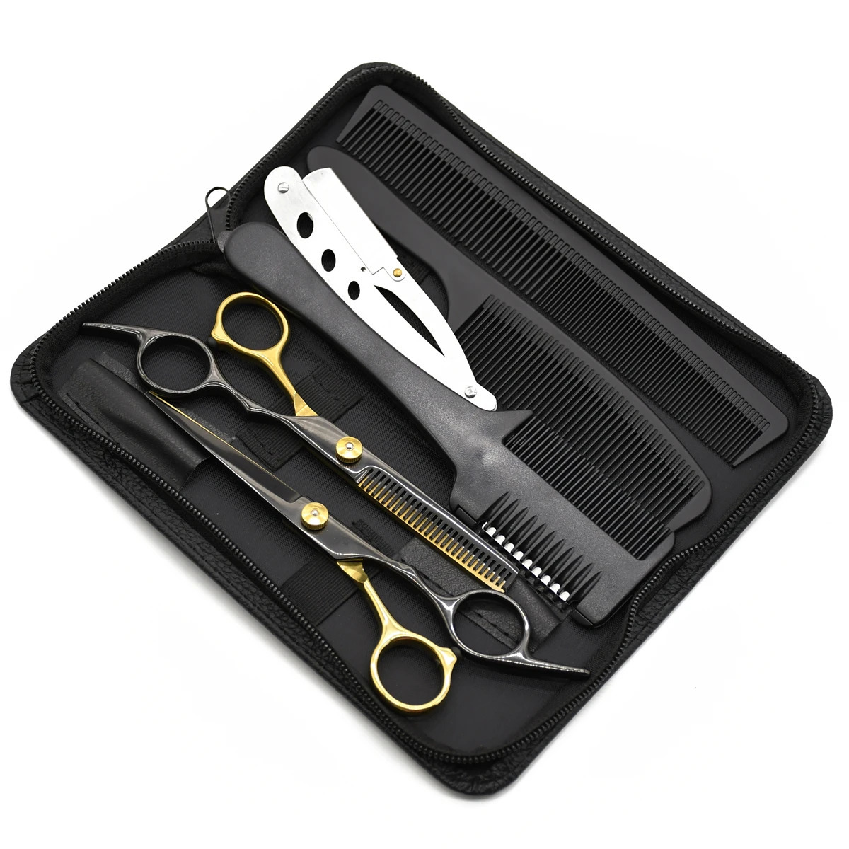 Hair Scissors 6 Japan Stainless Professional Hairdressing Scissors Barber Shop Hair Cutting Scissors Thinning Shears Razor Comb 250414