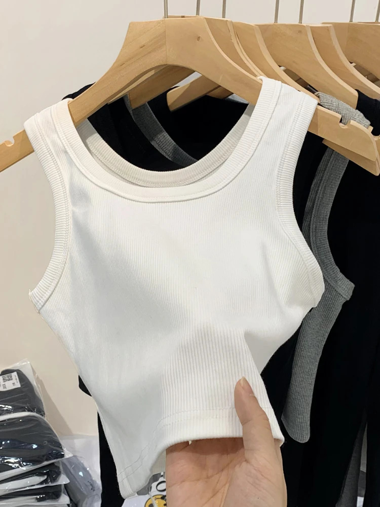 2025 Womens Soft Top Summer Tight Sexy Tank Knitted Bottom Sleeveless 250414Z
