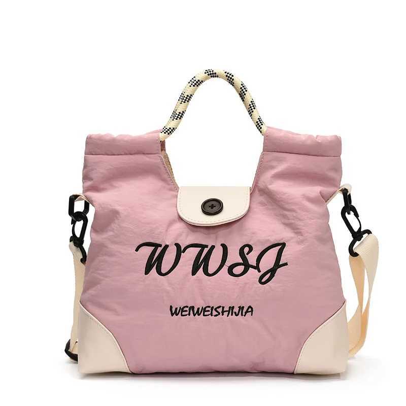 2025 Embroidered Monogram Tote Bag Korean Inspired Shoulder Purse for Women Spacious Crossbody Bag Spring Summer EssentialW251115