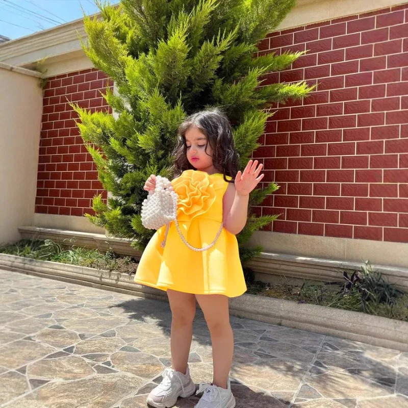 Summer Baby Girls Elegant Sleeveless A-line Dress Style Kids Fashion Princess Dress Toddler Birthday Party Clothes 250415