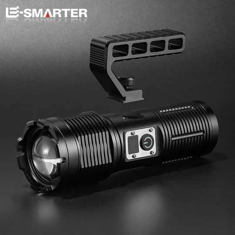 16 Core LED Portable Lanterns Telescopic Zoomable Flashlight High Power Tactical Hunting Torch Emergency Spotlight 18650 Battery M251115