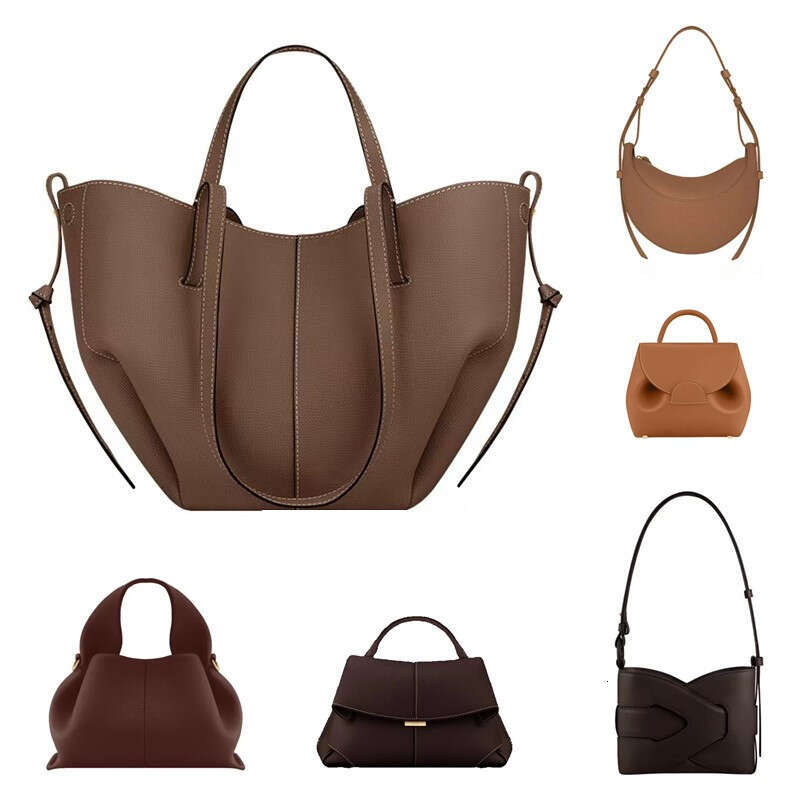 Designer Bag Le Cyme Bag Mini Tonca Textured Duo Shoulder Camel Numero Un Nano Ma Tote Women Cross Body Bags Lady Handbag Leather Bag Half Moon Underarm