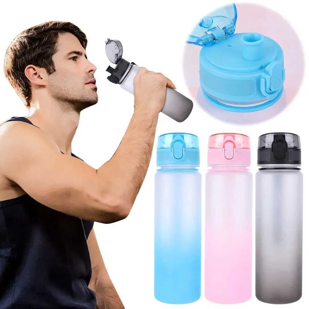 500/1000ML Water Bottle Sport Frosted Water Bottle Outdoor Leak Proof Portable Drinking Cup with Handle for Outdoor Gym SportsW251114