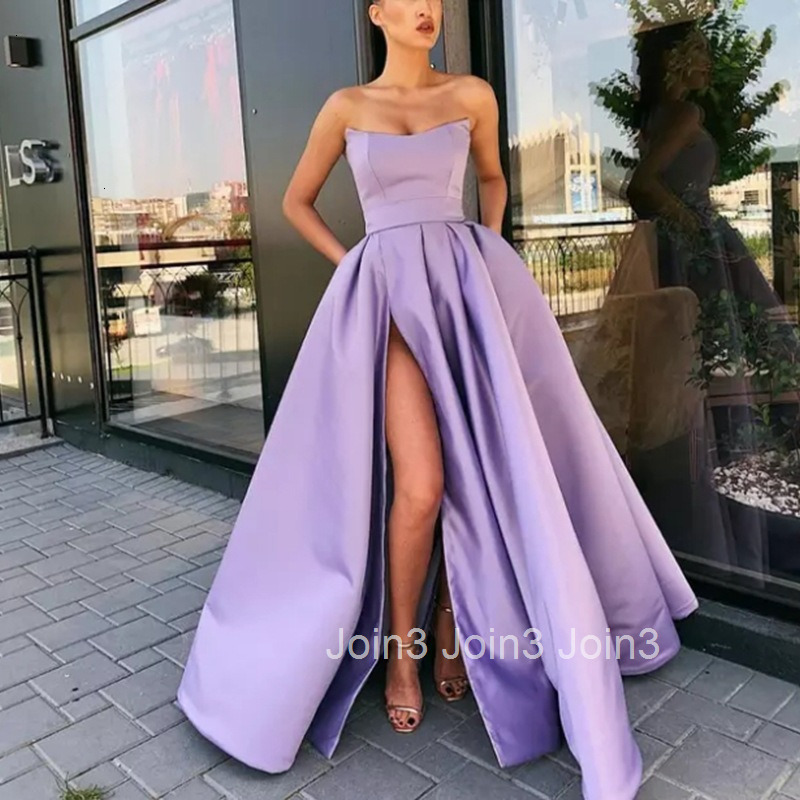 2025 New Dress Performance Dress Sexy Strapless Slit Long Banquet Host Evening Dress