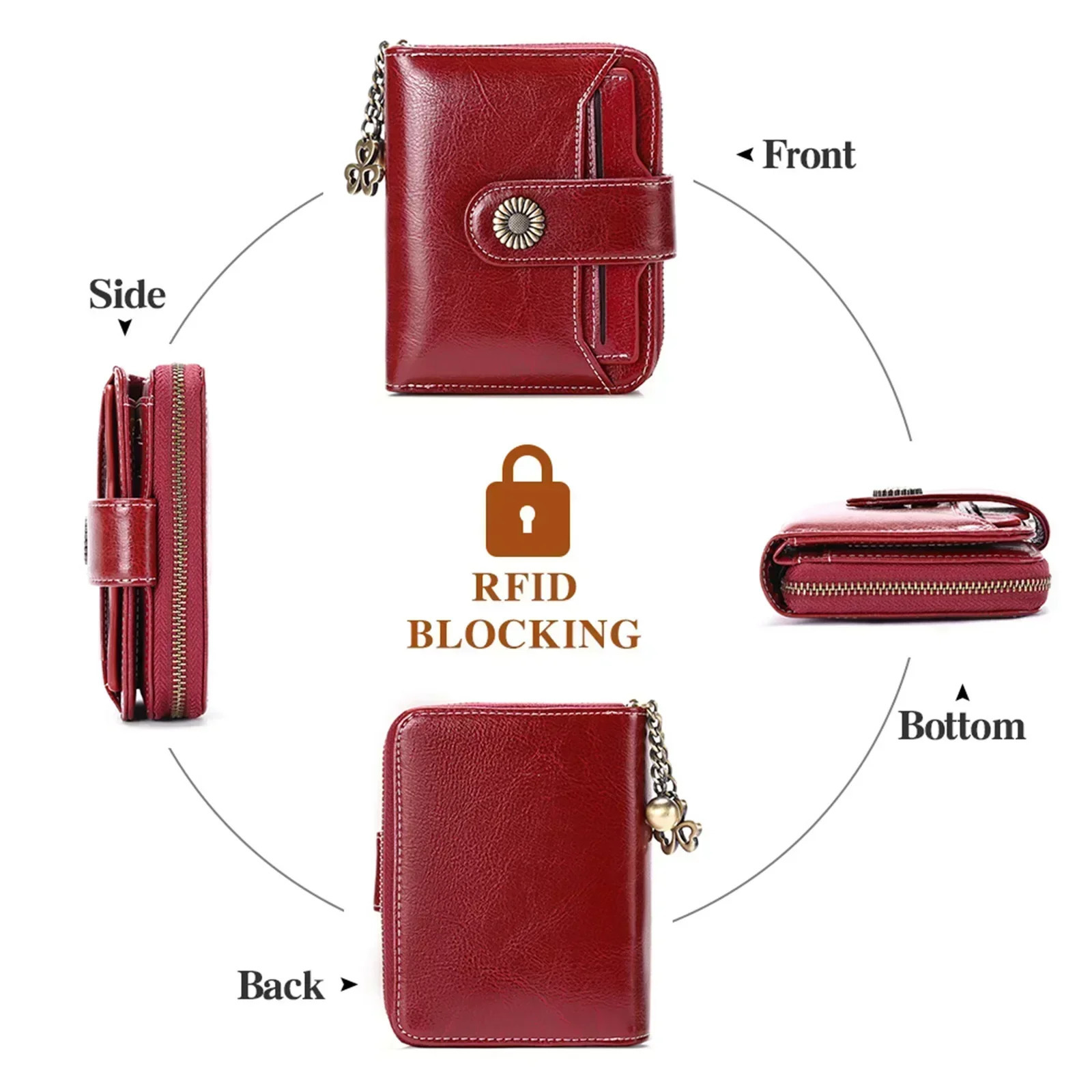 Leather short womens wallet buckle zipper mini change bag portable womens wallet ultra-thin money bag small coin card holder 250410