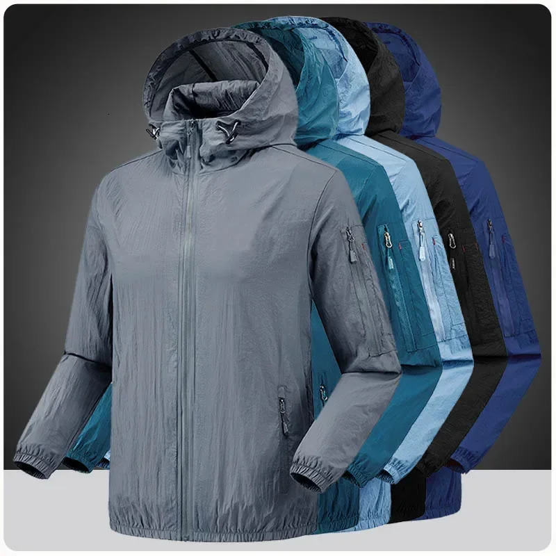 Summer Mens Skin Quick Dry Hiking Jacket Waterproof Sun UV Protection Coats Men Outdoor Sports Fishing Camping Running Jacket 250408