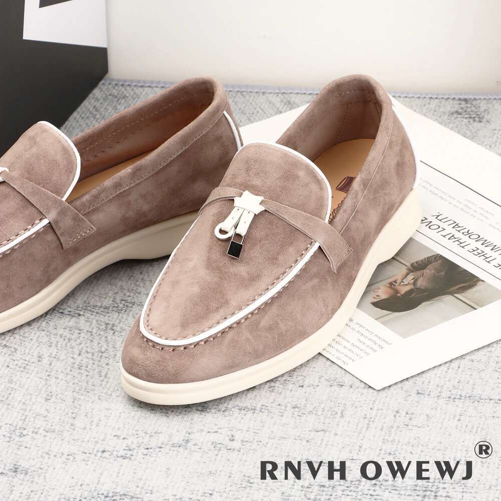 Suede Leather Spring Autumn Casual Women Rubber Sole Men Flat Loafers Comfortable Shoes