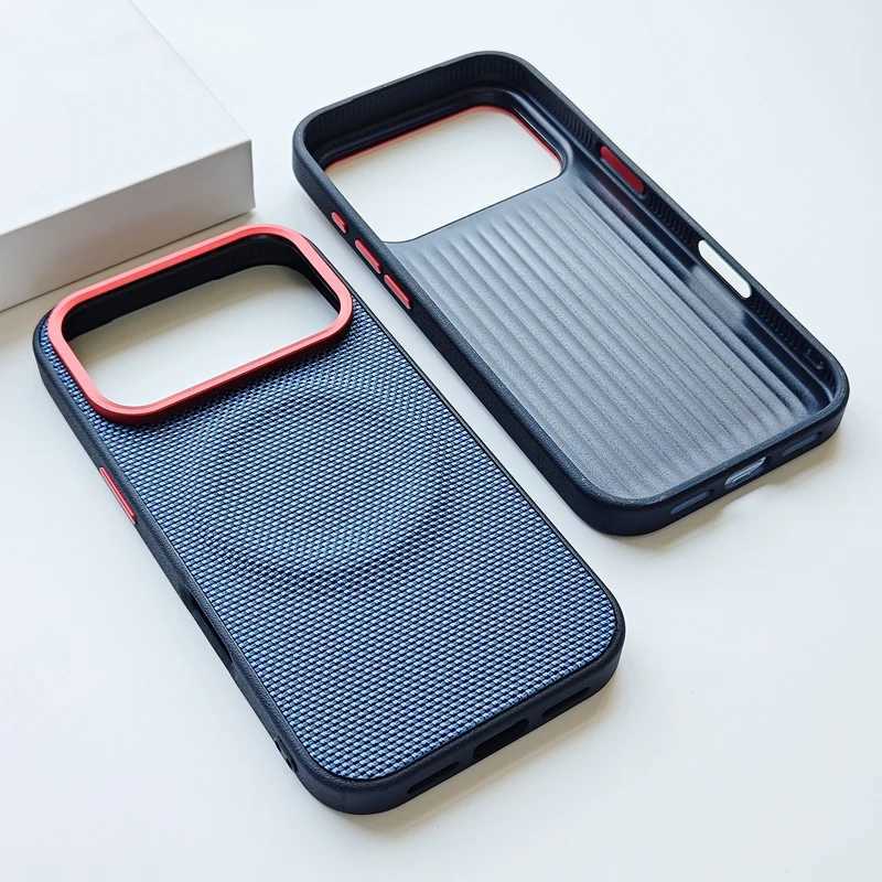 For iPhone 17 Pro Max 17 Air Case Luxury Magnetic Soft TPUNylon Woven Leather Back Anti-Fingerprint Cover for iPhone17 J251202