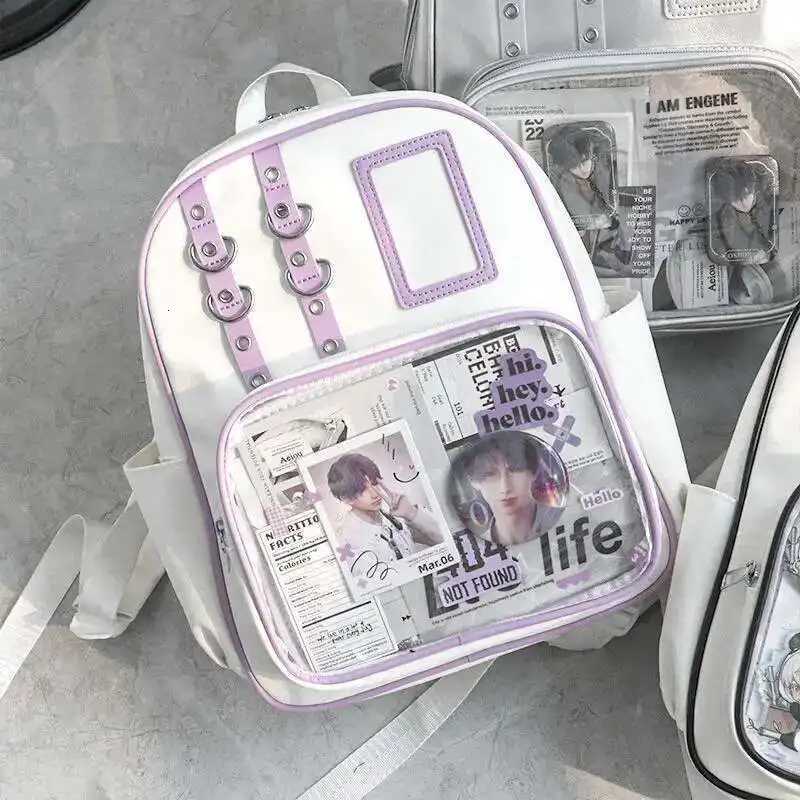 Y2K Cute Mini Backpack Women Kawaii Ita Bag Sweet Girl Transparent Rucksack DIY Display Knapsack Lolita Preppy Style School BagsW251114
