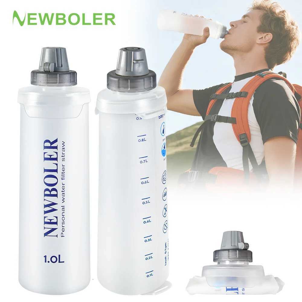 NEWBOLER Water Bottle TPU Folding Soft Flask Outdoor Sport Water Bag Collapsible Water Bottle 1L For Running Camping BPA FreeW251114