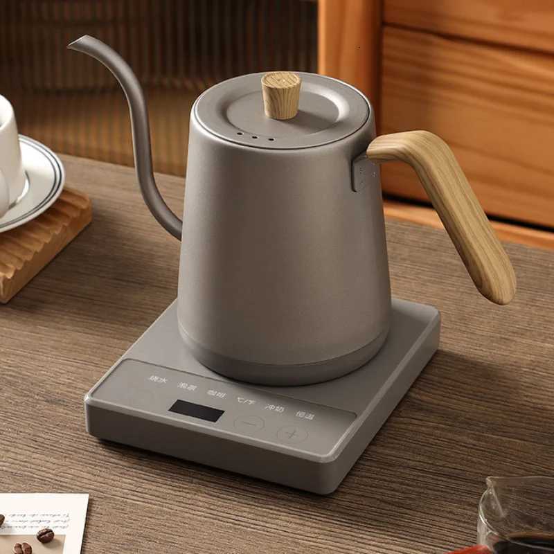 220V Gooseneck Electric Coffee Kettle Hand Brew Coffee Pot 1000W Slender Mouth Pot Temperature Control Water Jug Teapot Y251114