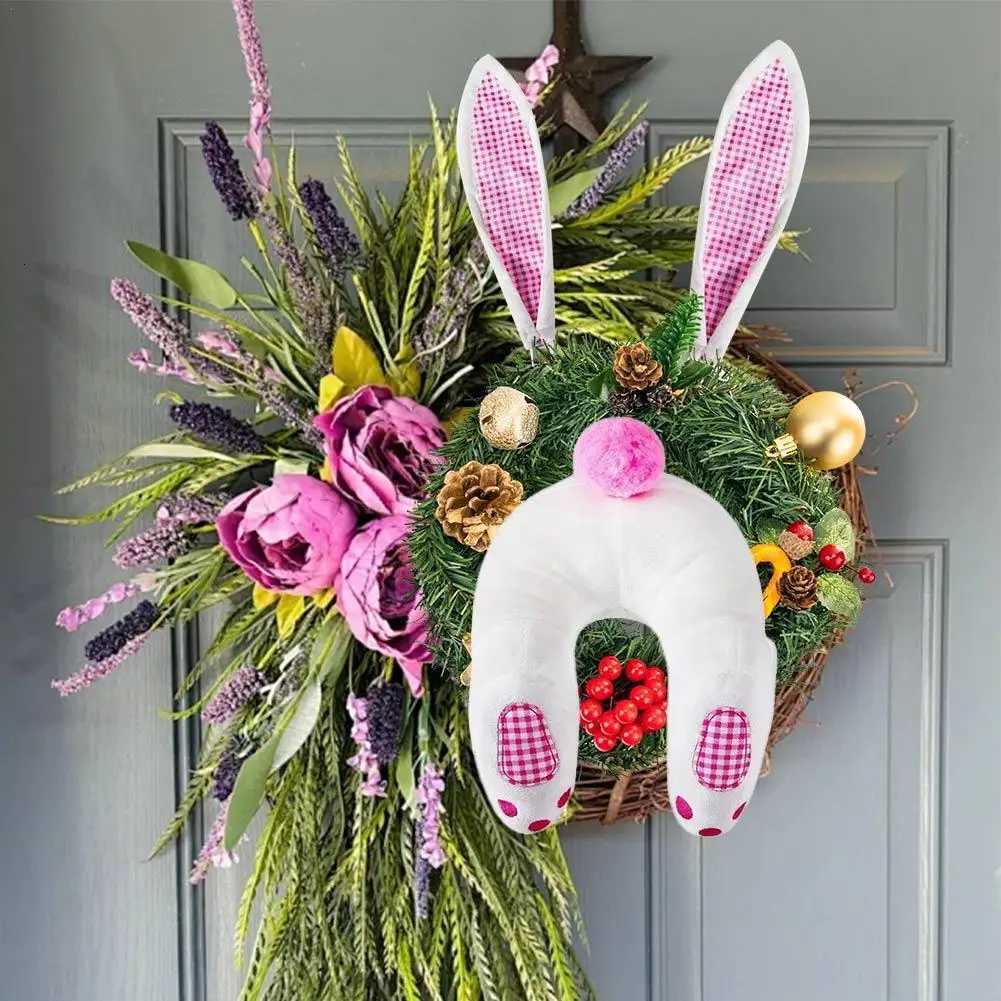 2025 New Easter Bunny Wreath Colorful Door Wall Oranments Happy Rabbit Home Party Creative Garland Festival Decoration PropsM251115