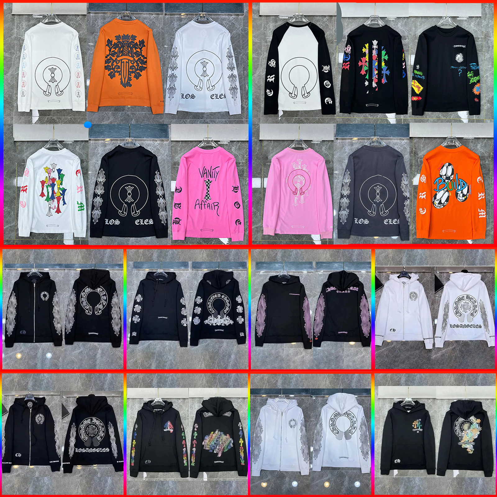 chrome hoodie designer hoodie men ch hoodie zip up sweatshirts cotton mens hoody high quality pullover long sleeves sanskrit letter print cross chrome hoodies tops