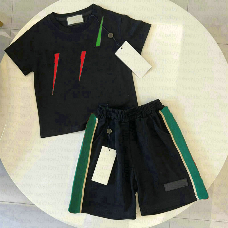 In stock baby Boys girl Kids Designer T-Shirt embossing narrow goods short pants Set Brand Simple fashion able Children 2Piece Cotton high quality Clothing