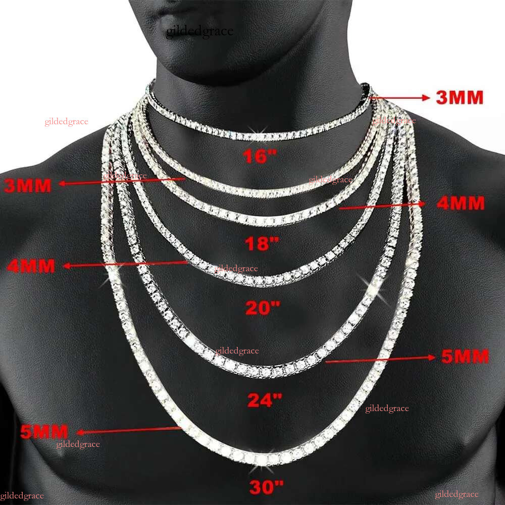 Fashionable man Jewelry designer hip hop necklace 2mm 3mm 4mm 5mm ice dia sterg sier Hip hop Moissanite tennis bracelet