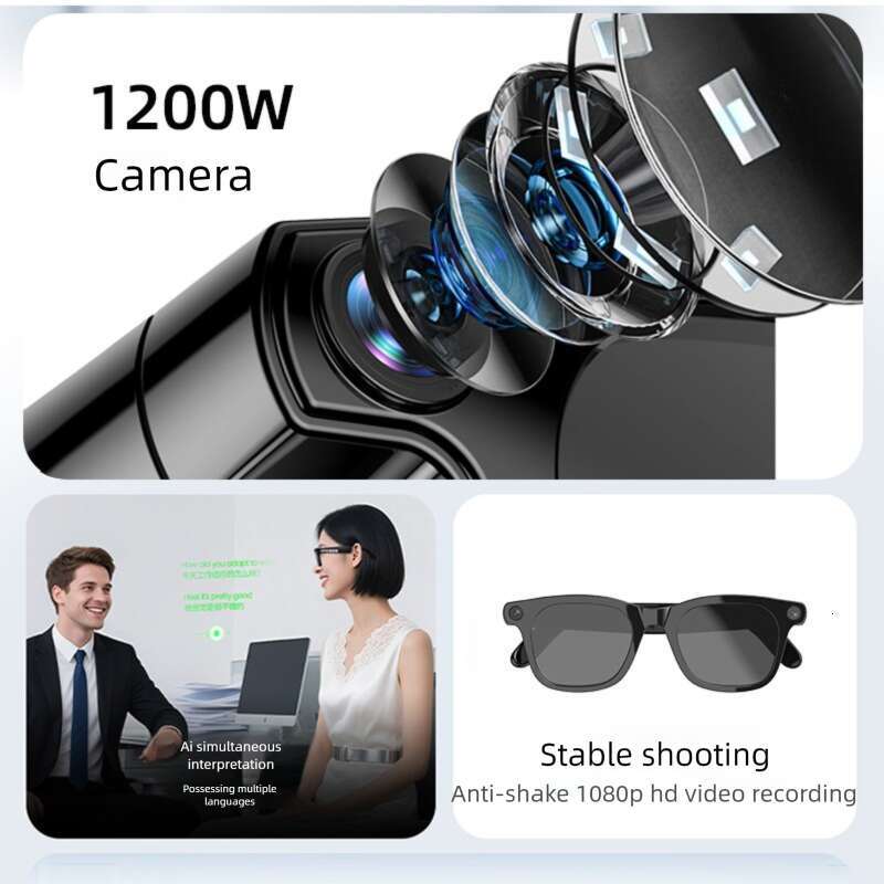 Well-known brand designer Sunglasses AI W Pixels intelligent glasses for taking photos and recording real-time voice translation