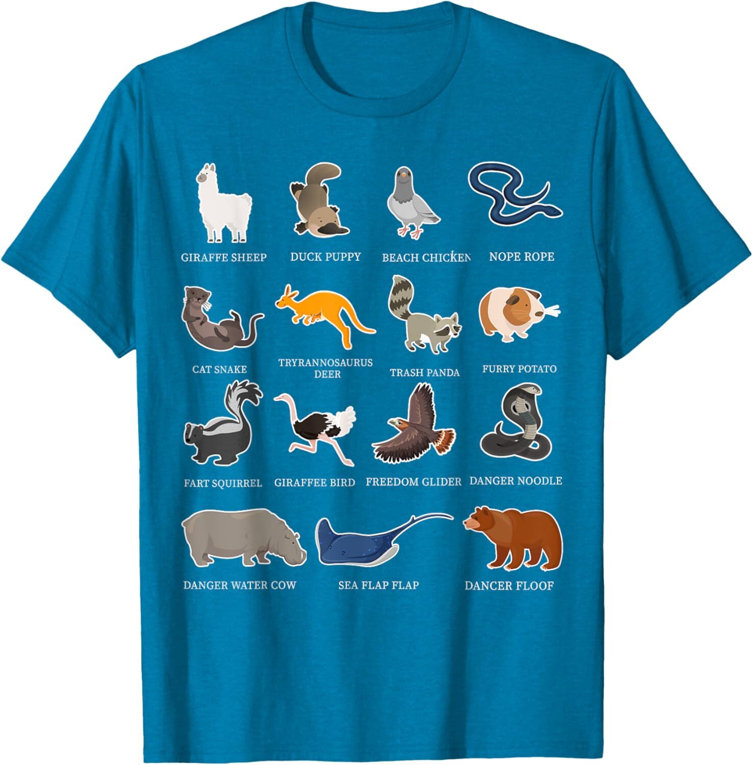 T shirt for Mens Animals Of The World - Rare Exotic Animals Funny Animal Graphic Tee Casual Tops Clothes Short sleeve