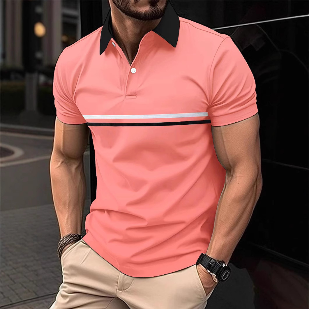 Ins summer mens polo shirt button up mens sports polo shirt