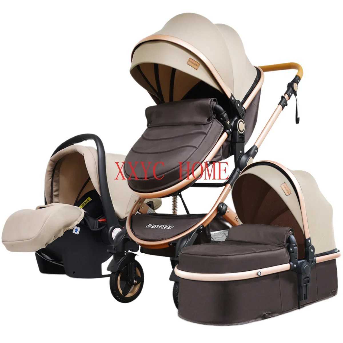 Hot selling 3-in-1 baby stroller foldable baby stroller with cradle childrens outward chair travel system X250415