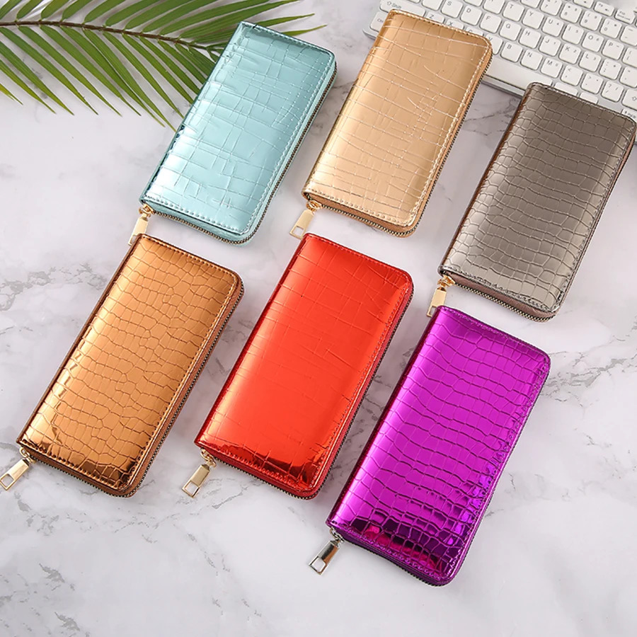 Fashionable stone patterned wallet glossy surface multifunctional large capacity bank card holder multi slot card bag 250410