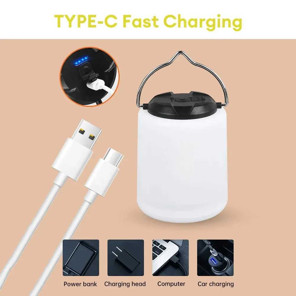 Mini Rechargeable LED Camping Lantern Soft Light Emergency Portable Tent Lighting with Hook Super Bright Canopy Lighting M251115