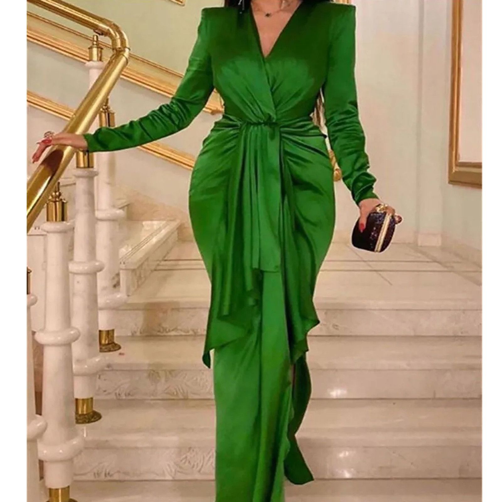 Green Mermaid Prom Dresses Long Sheeve Plus Size Elegant Evening Formal Gown Custom Made Dress Bridesmaid 2025